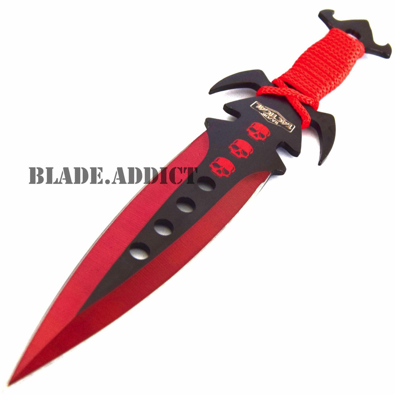  Tactical Knife Survival Knife Hunting Knife 6.75 Ninja Kunai  Throwing Knives Set Fixed Blade Knife Razor Sharp Edge Camping Accessories  Survival Kit Tactical Gear 73888 (Red) : Sports & Outdoors