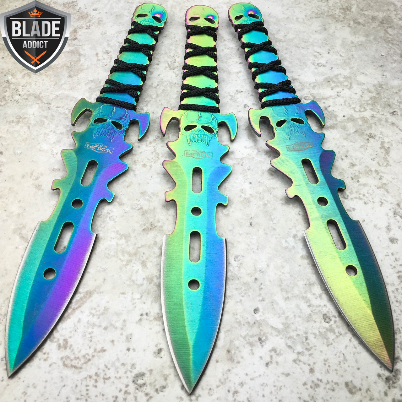 5PC Rainbow Tactical Knife Set - MEGAKNIFE