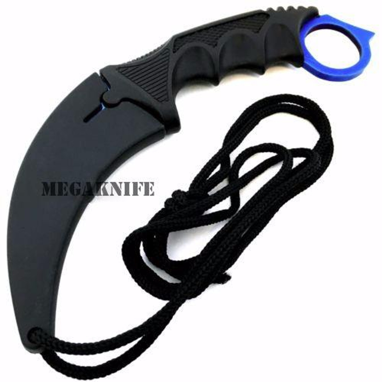 7pc Tactical BLACK Set BOWIE Fixed Blade THROWING KNIVES Pocket Knife  KARAMBIT