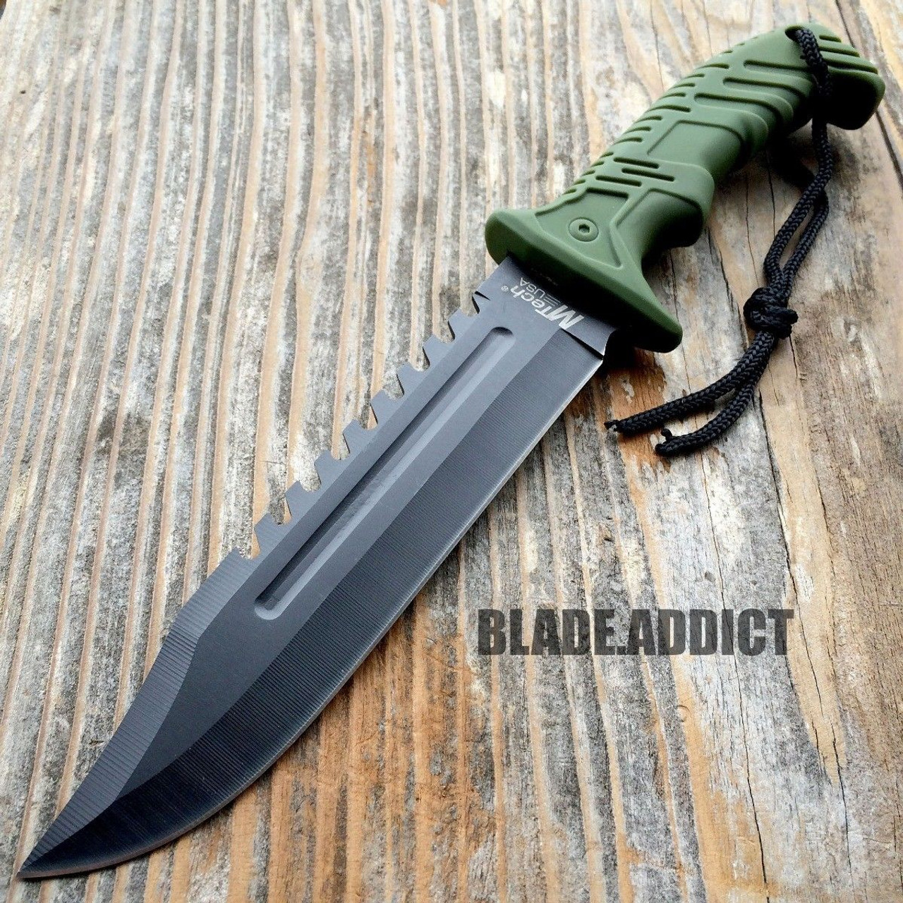 10.5 Black TACTICAL SURVIVAL Rambo Military FIXED BLADE KNIFE Hunting w/  SHEATH