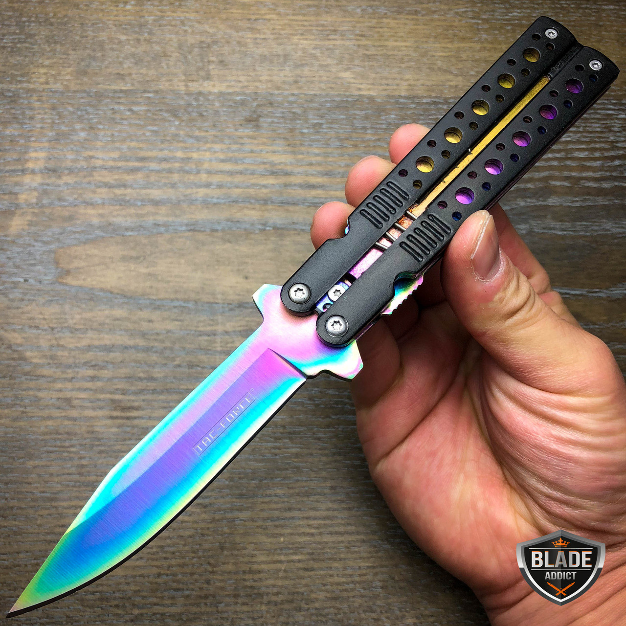 8.5 Hunt-Down Spring Assisted Folding Knife Rainbow color-9