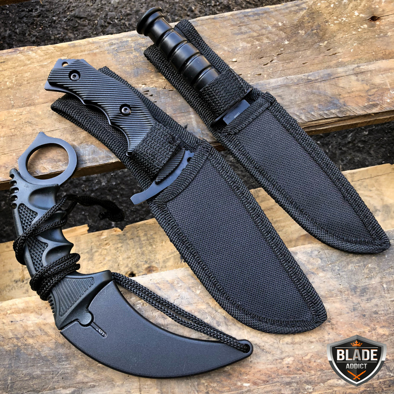 3 - pc. Tactical, Hunting, and Karambit Knife Set Collection
