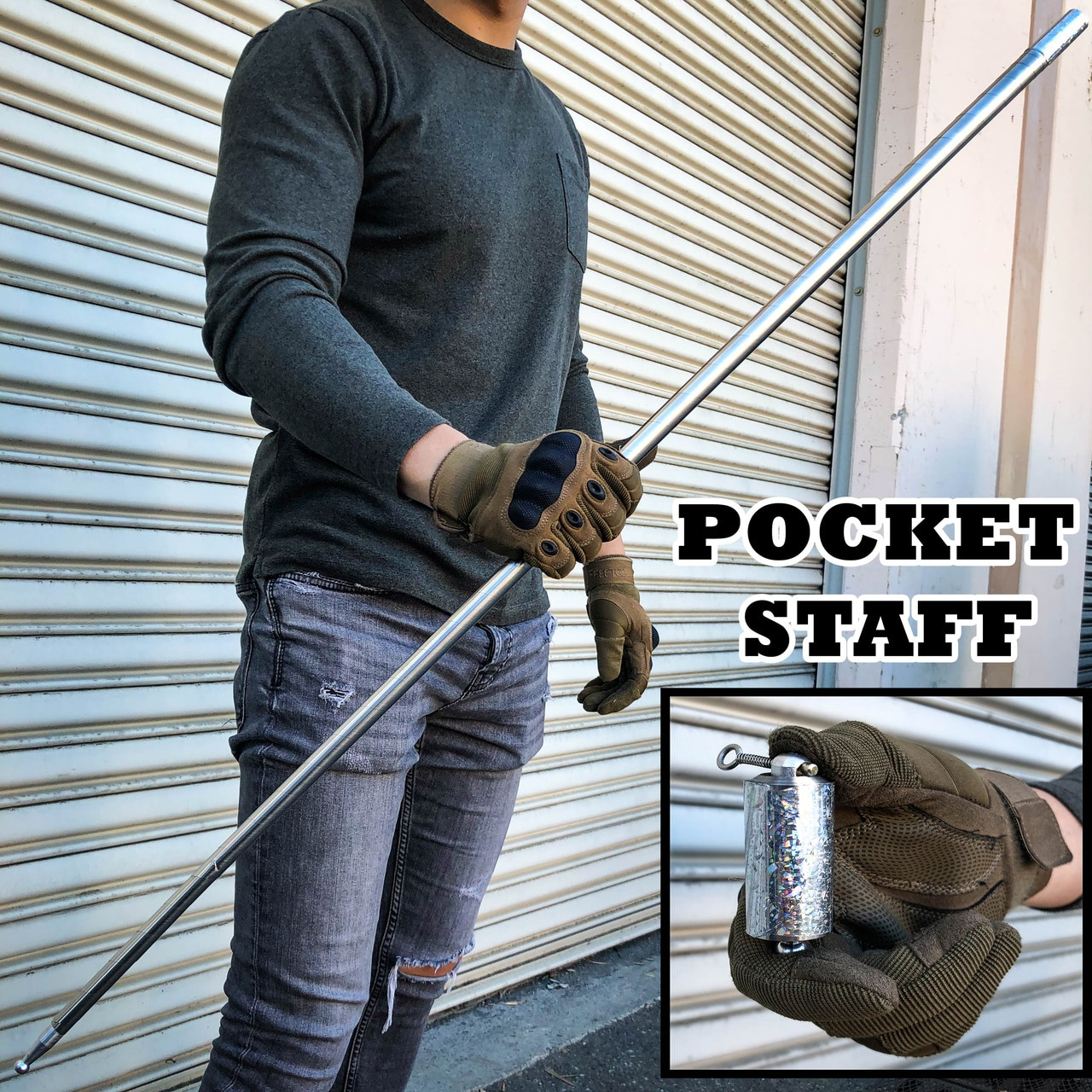 Martial Arts Bo Staff Self Defense Stick Metal Magic Portable Pocket Telescopic
