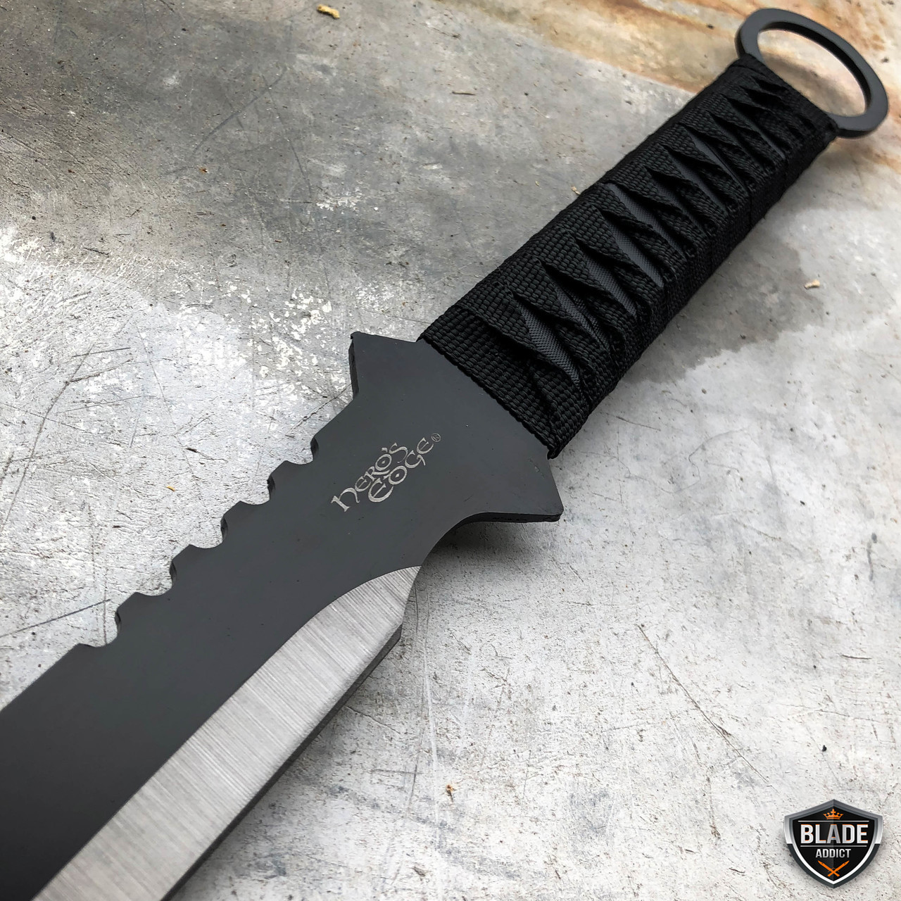 18 SURVIVAL HUNTING Tactical Full Tang FIXED BLADE MACHETE Knife Ninja  Sword