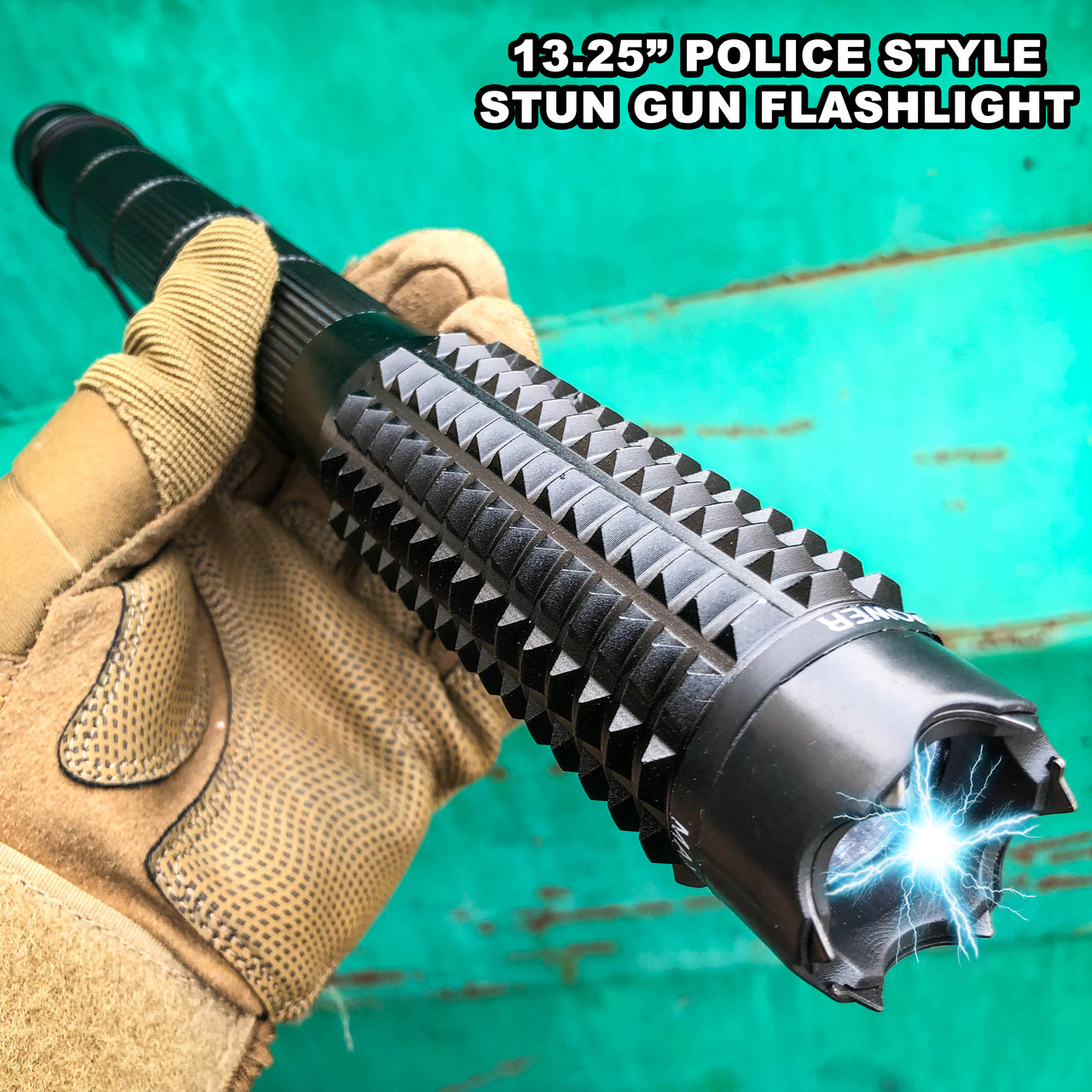 Stun Gun Police 8810 999mv Metal Adjustable Focus Flashlight Rechargeable Case for sale online 