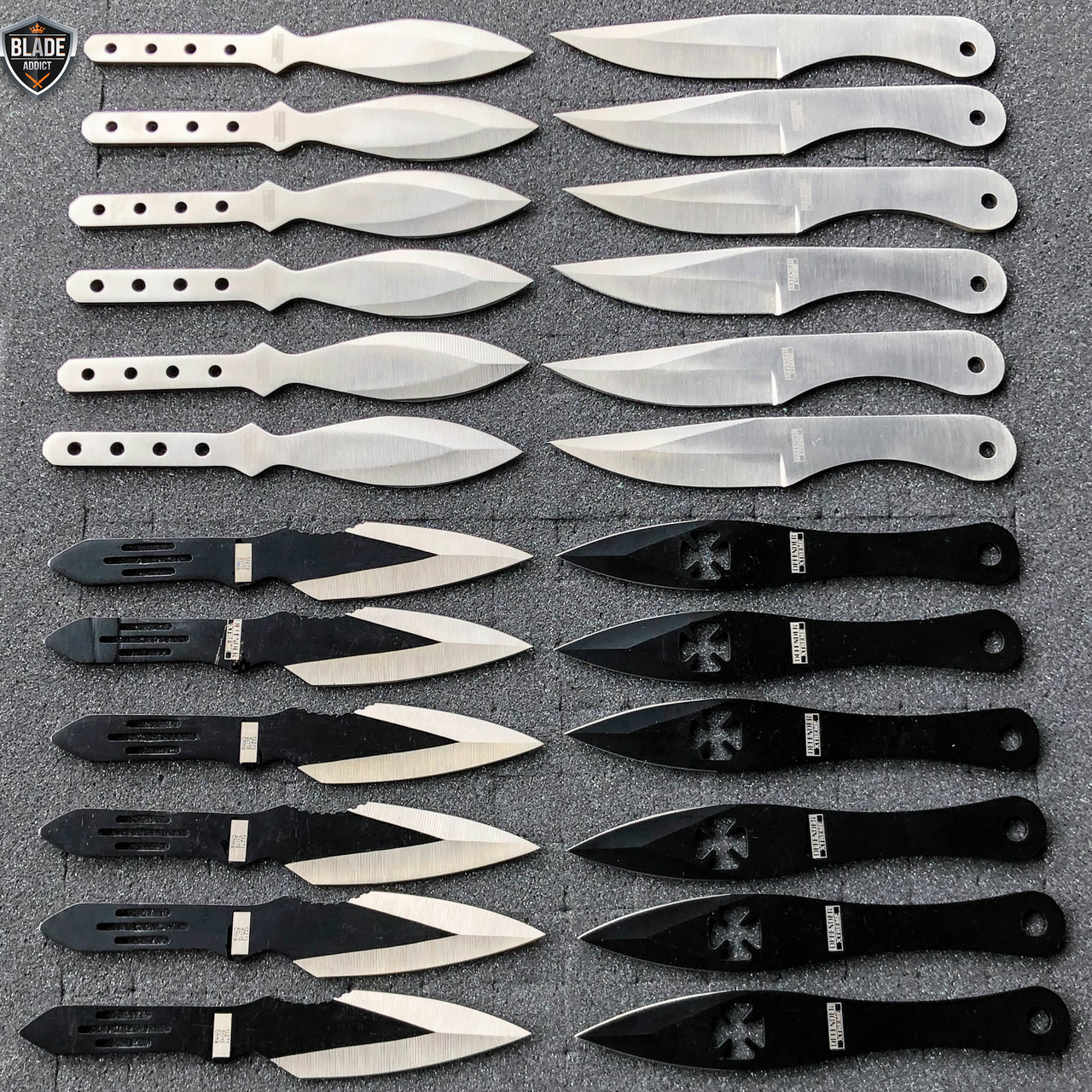 24PC MIXED Ninja Hunting KNIVES Tactical Naruto Kunai Throwing