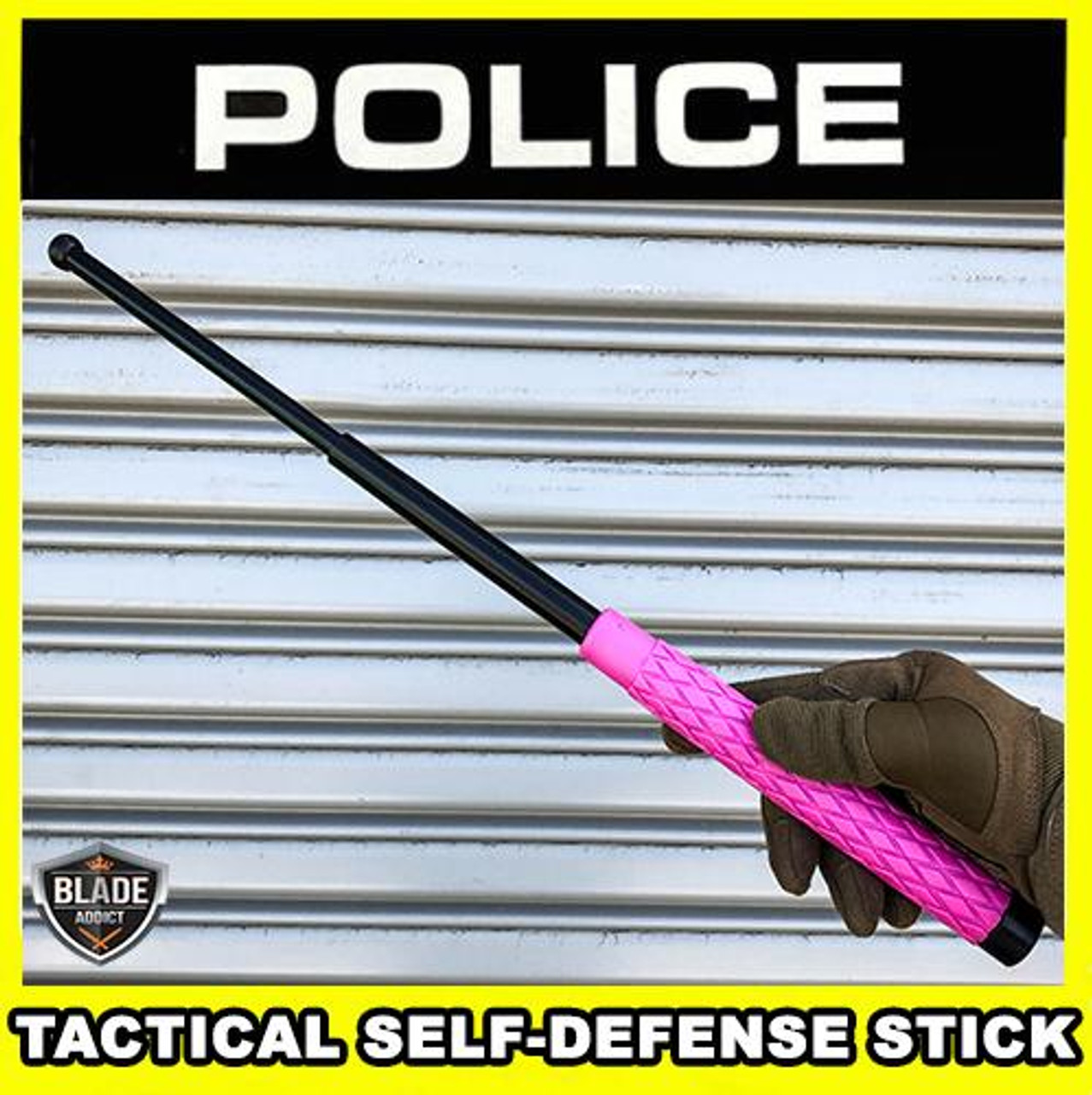 21 or 26 Solid Steel Tactical Expandable Baton Stick Self