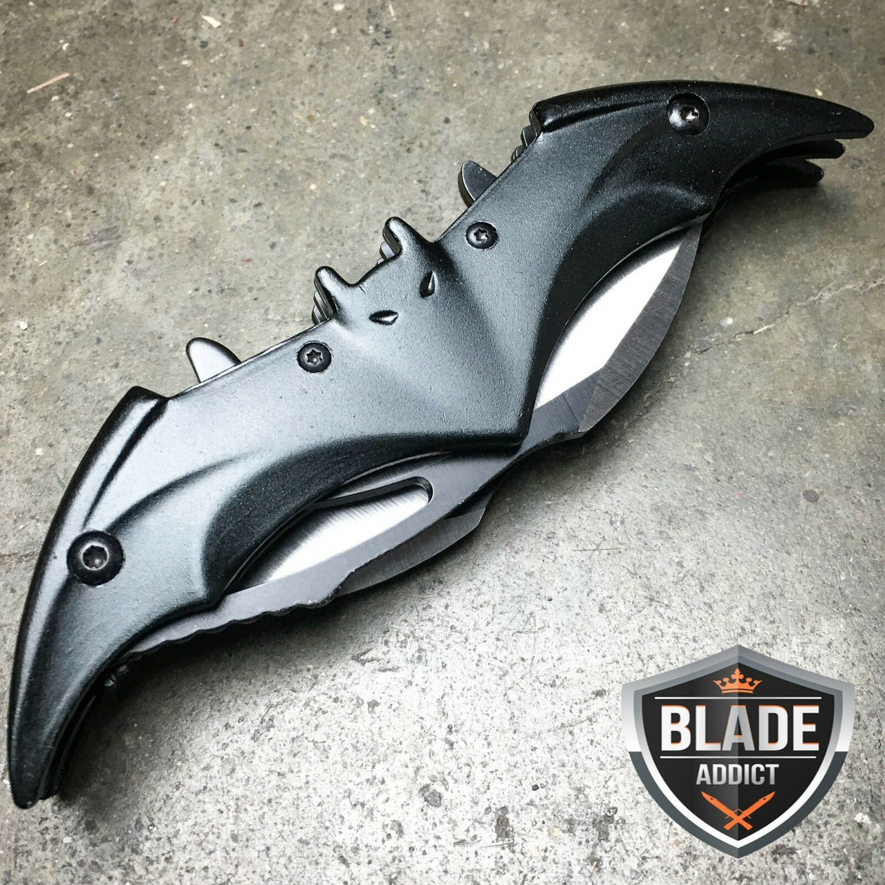 Bat Dual Blade Spring Assisted Pocket Knife - MEGAKNIFE
