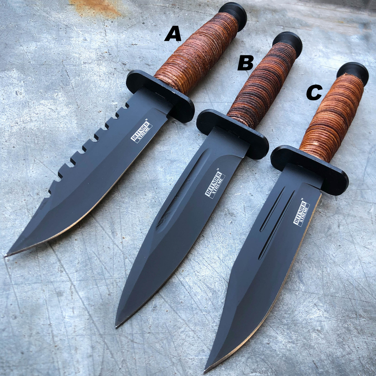 9" USMC Hunting Survival Fixed Blade Hunting Knife w/ MEGAKNIFE