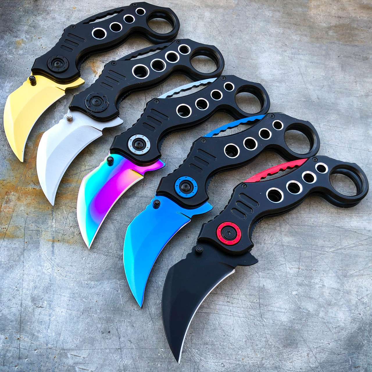 8 Military Karambit Claw Spring Assisted Camping Folding Open Pocket Knife  - MEGAKNIFE