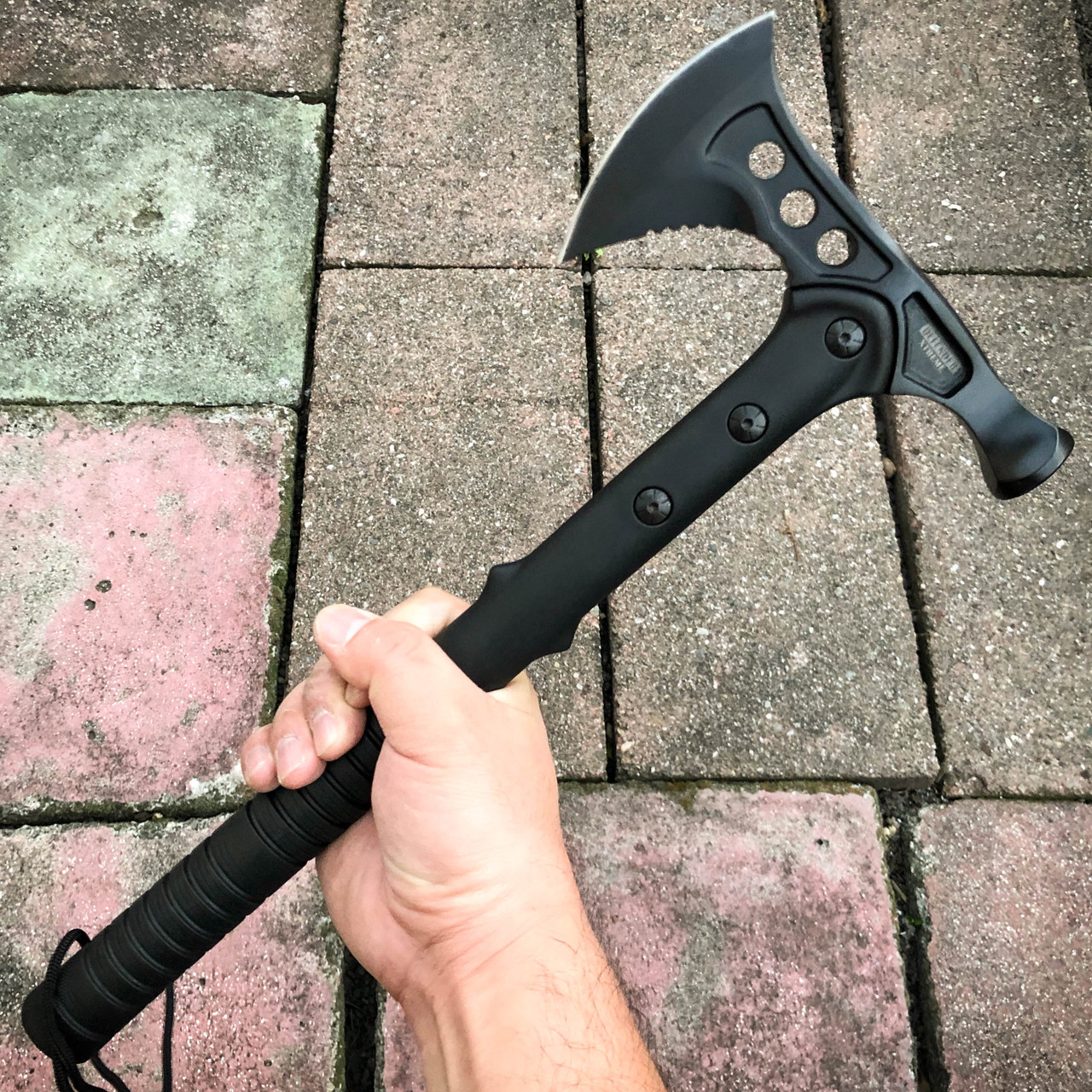 7PC Black Tactical Fixed Blade Tomahawk Axe Hatchet Karambit Pocket Knife  Set - MEGAKNIFE