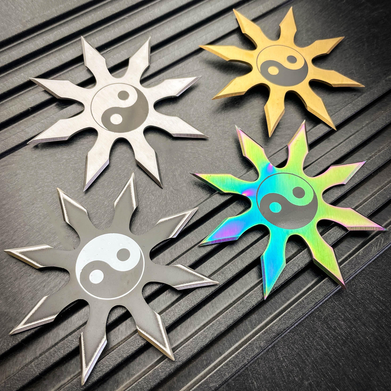 Shuriken 4-pointed Naruto in black stainless steel