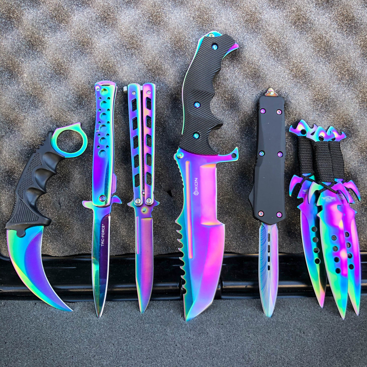 Typisk fad billet 8PC SPECTRUM BATTLE KNIFE SET - MEGAKNIFE