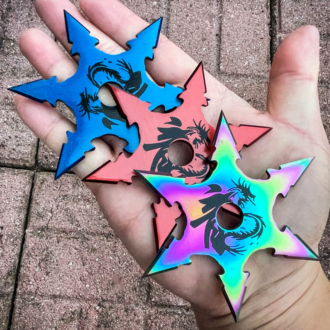 4 PC Set Ninja Throwing Stars Anime Shuriken Knife Blade