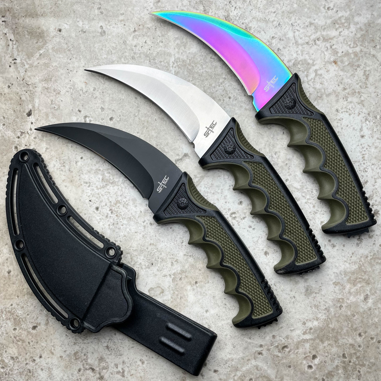 Tactical Combat Karambit Knife Claw Knife Fixed Blade Knife W/sheath