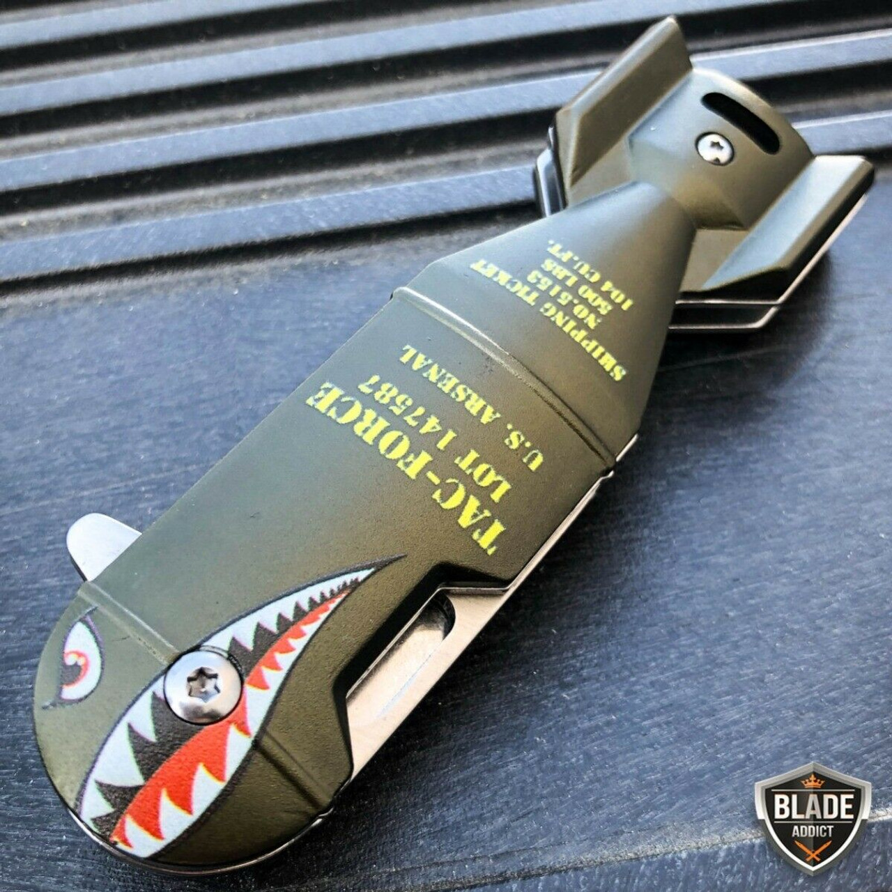8 TAC FORCE MILITARY PINK SPRING ASSISTED TACTICAL FOLDING KNIFE Blade  Pocket - MEGAKNIFE