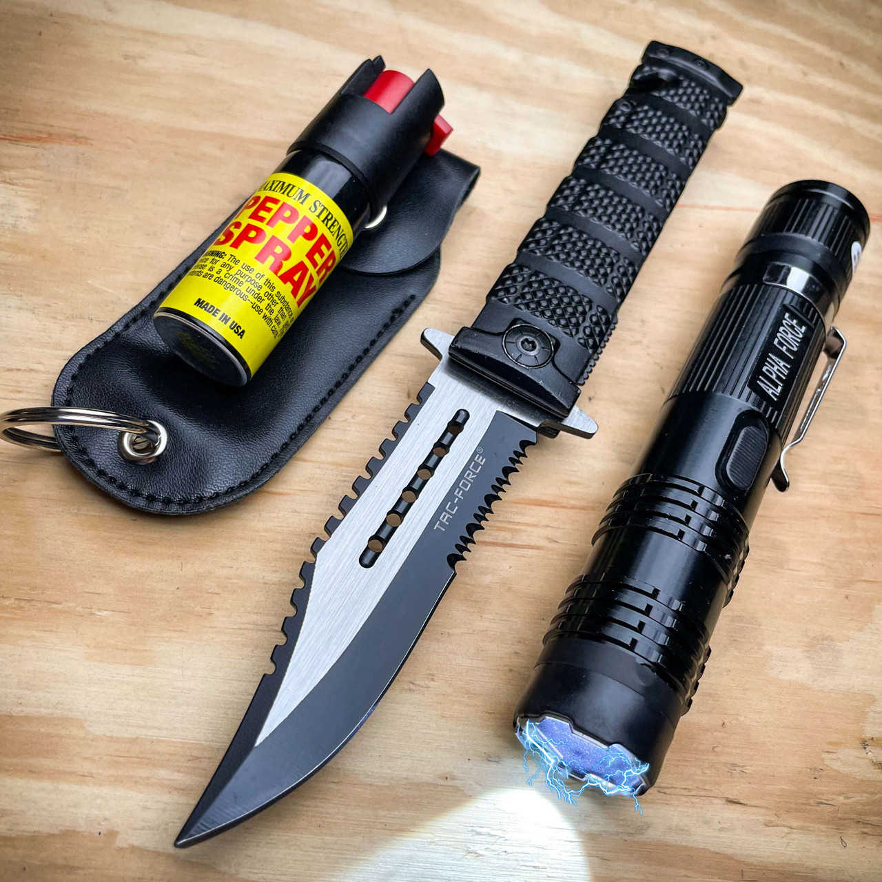 Kitchen knives, pocket knives, torches & binoculars