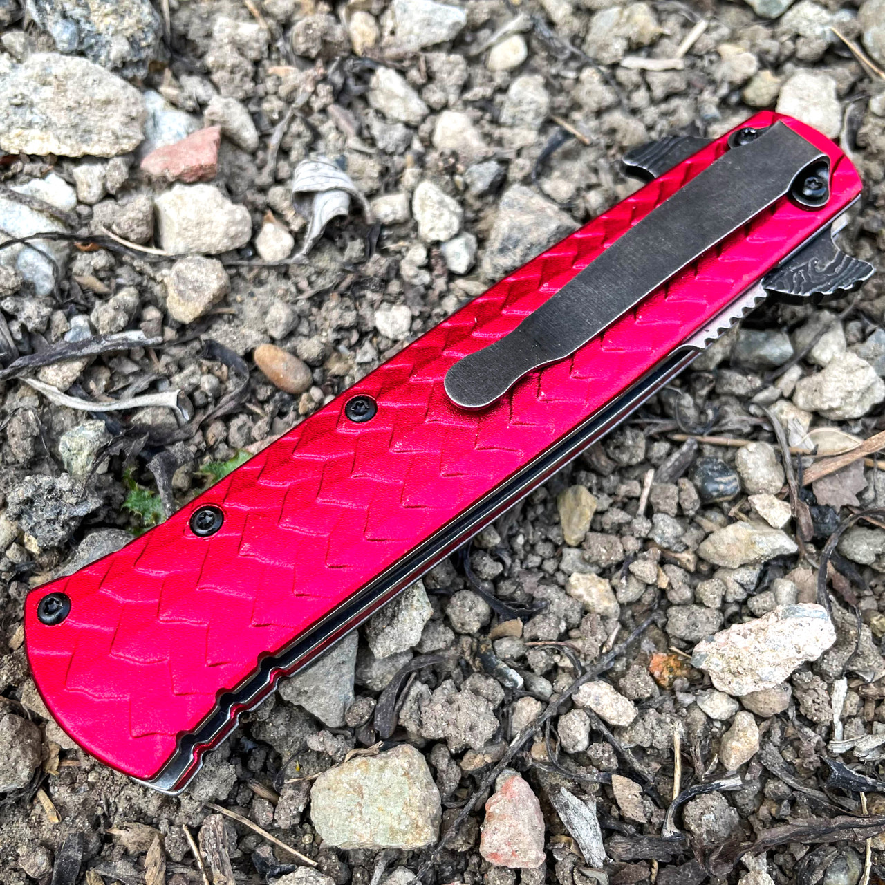 TACTICAL STILETTO ASSISTED FOLDING BLADE Red Dragon Samurai Spring Pocket  Knife