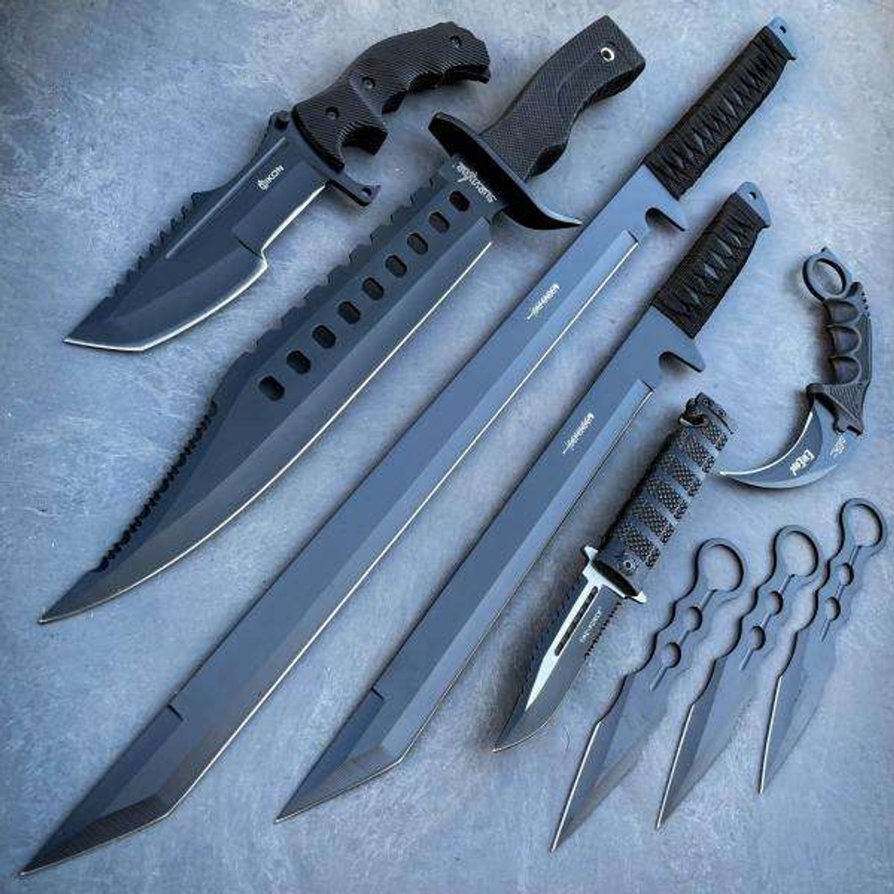 Megaknife Blue Tactical Knife Set 