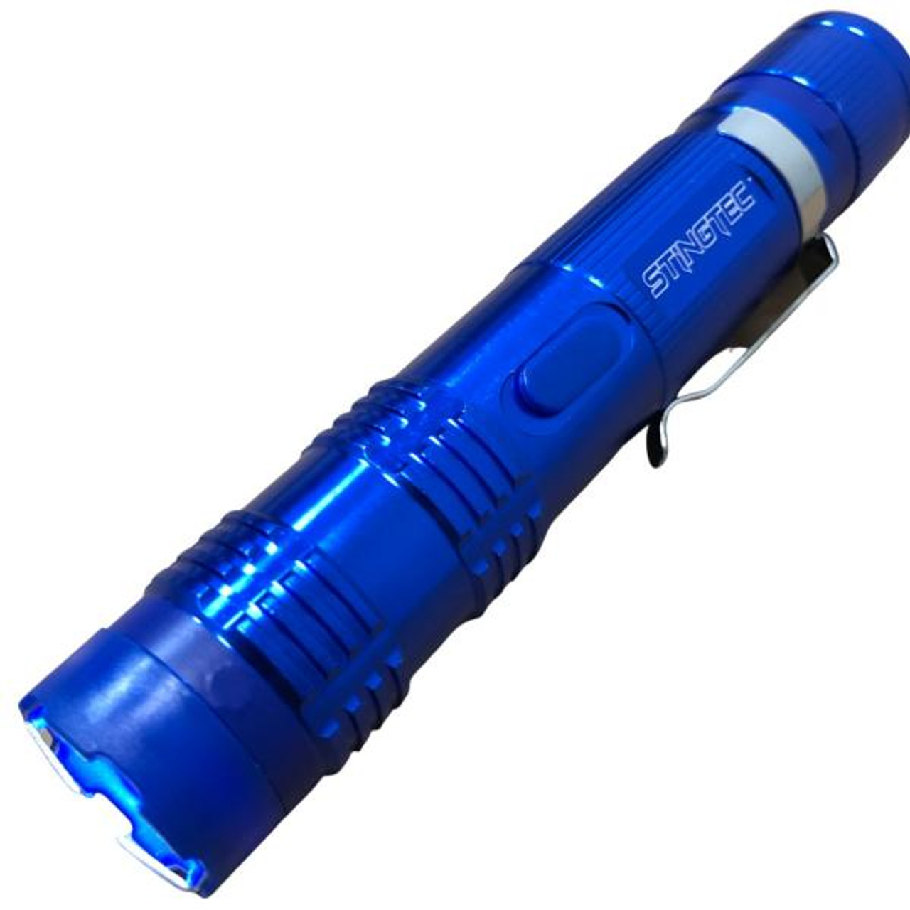 Tactical METAL Stun Gun Maximum Power Rechargeable With Bright LED Flashlight 