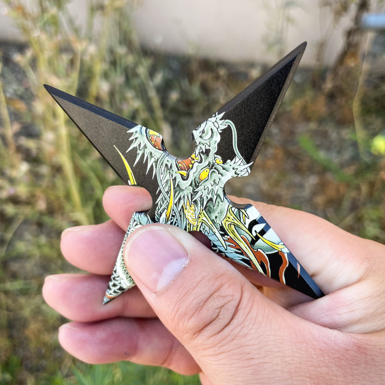 4PC Dragon Shuriken Throwing Ninja Stars - MEGAKNIFE