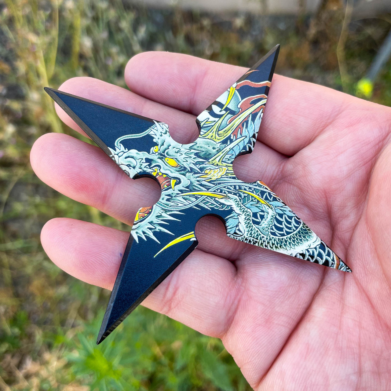 4PC Dragon Shuriken Throwing Ninja Stars - MEGAKNIFE
