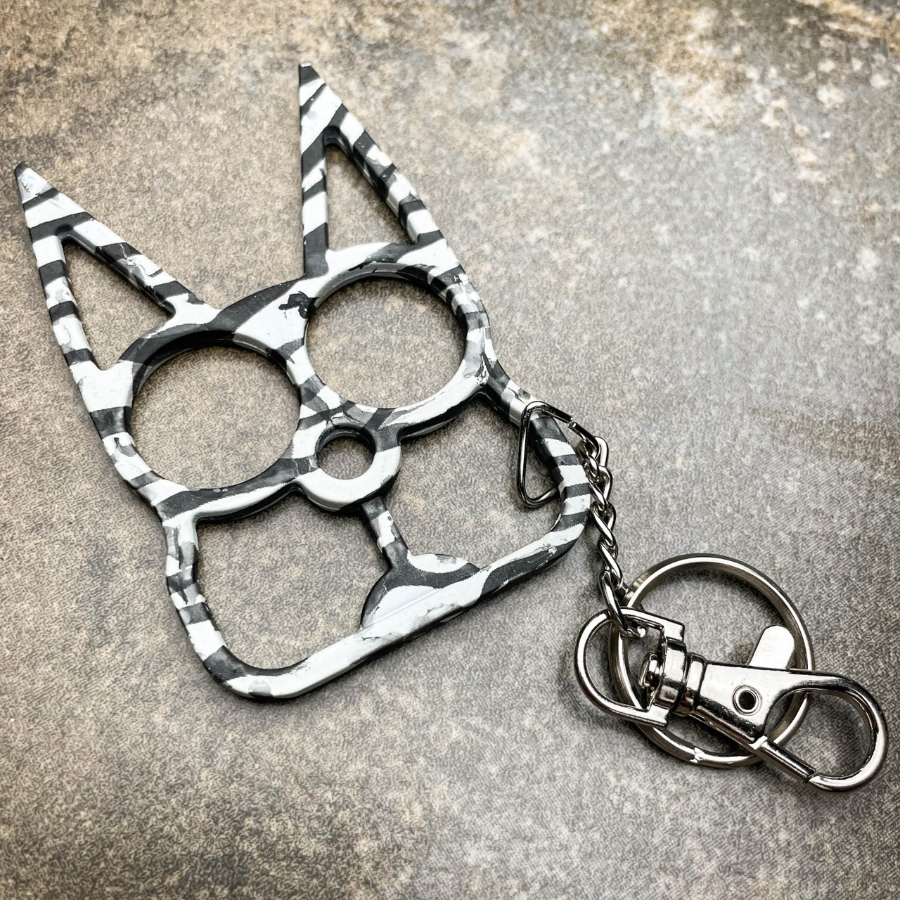 Cat self on sale defense keychain metal