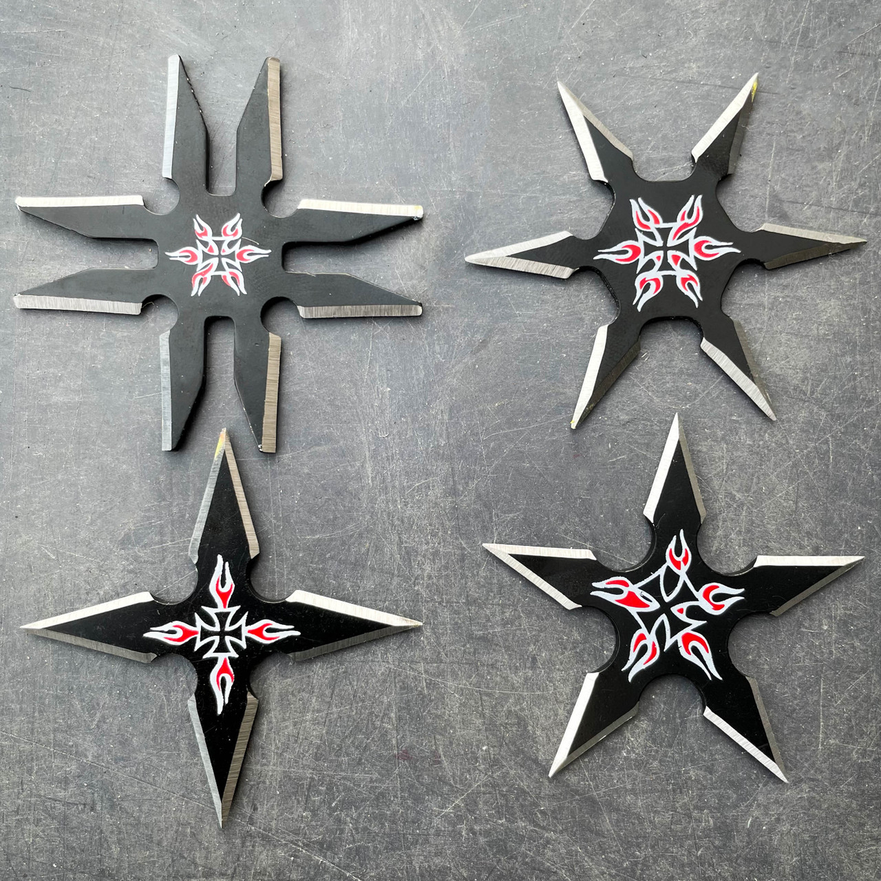 4 PC Ninja Throwing Knives Combo Star Shuriken Set - MEGAKNIFE