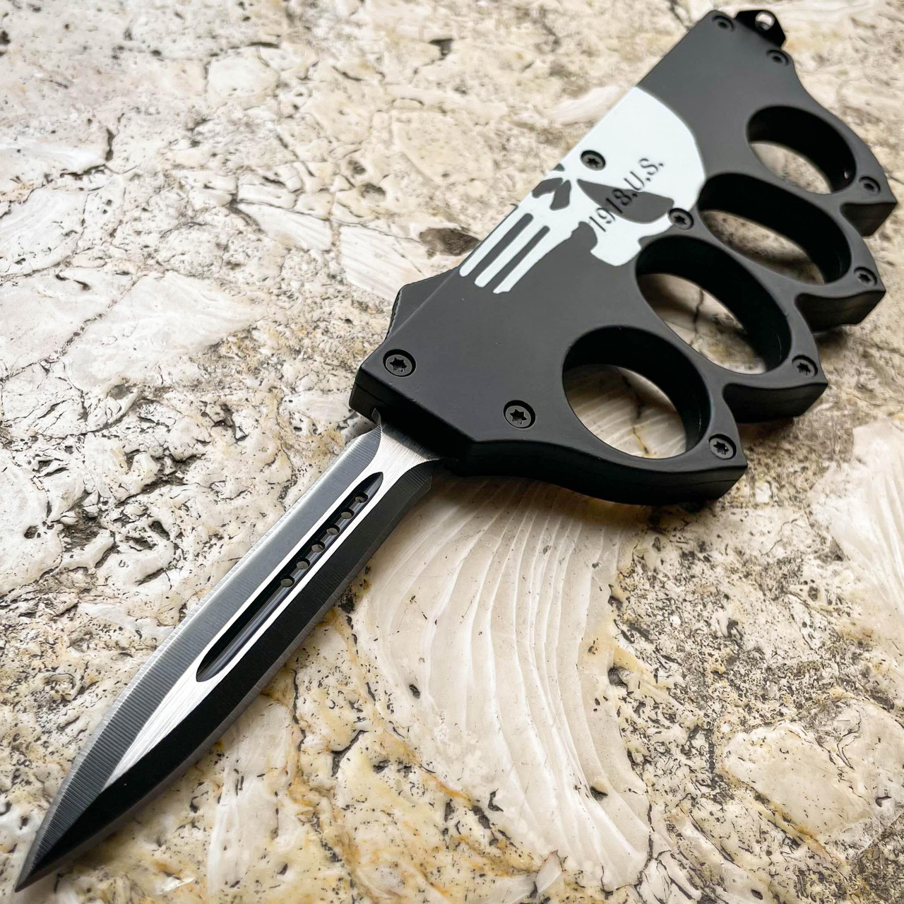US 1918 Trench Knuckle OTF Skull - MEGAKNIFE
