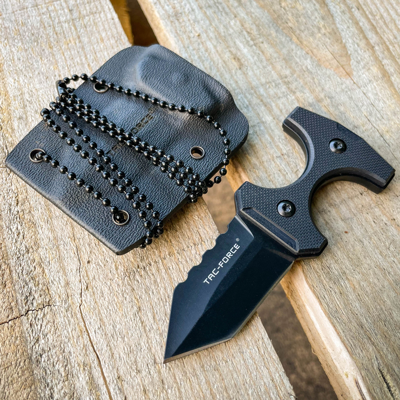 Militant Black Fixed Blade Neck Knife - MEGAKNIFE