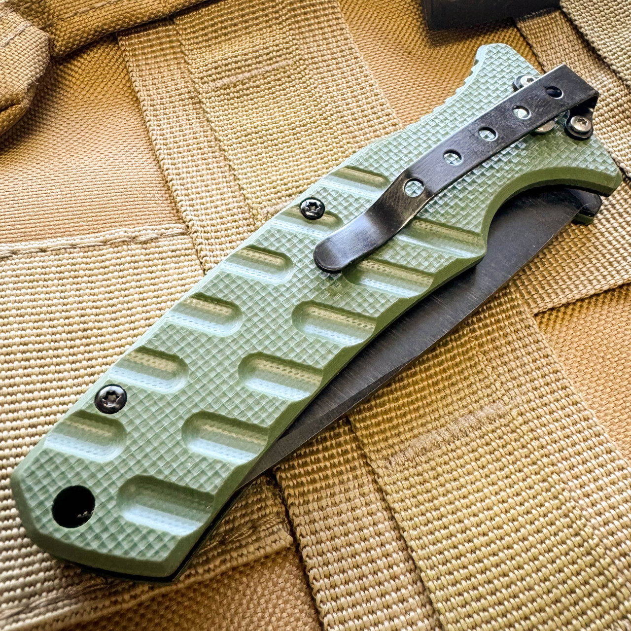 Atom Automatic Switchblade Knife Green - MEGAKNIFE