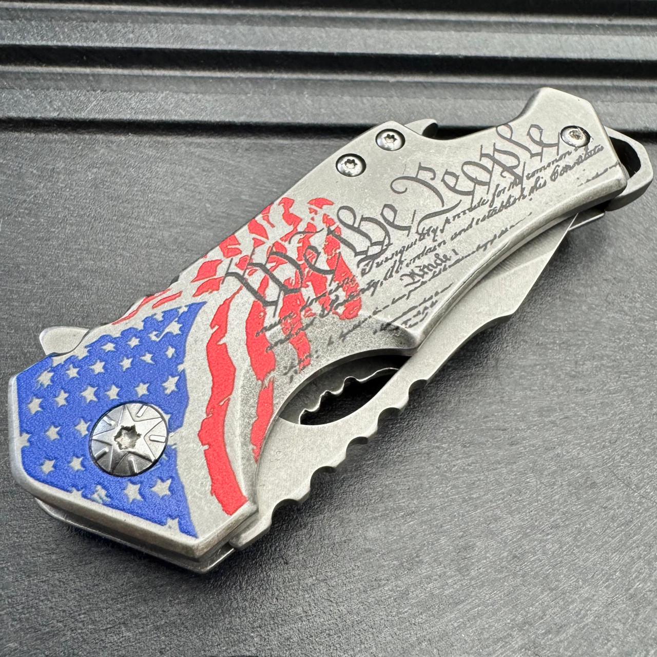 MTech USA Flag We The People Spring Assisted Open Folding Pocket