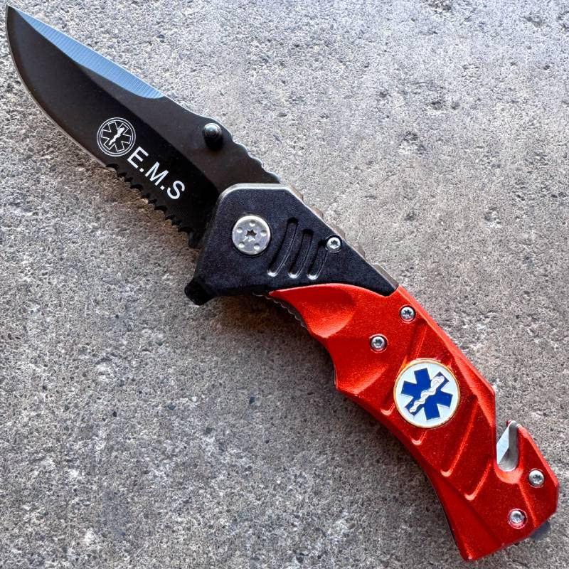 EMS EMT Rescue Pocket Knife - MEGAKNIFE