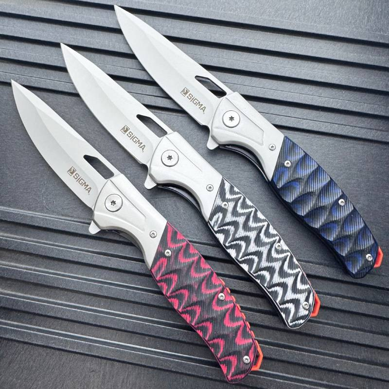 Mika Koga② Sigma Ball Bearing Flipper Knife - Micarta Handle - MEGAKNIFE