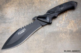 11" Black Hunting Fixed Blade Tactical Combat Survival Knife w/ Sheath Camping