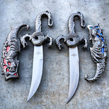 10"  Dragon Fantasy Fixed Blade Knife Dagger Sword Medieval Ninja w/ Sheath NEW