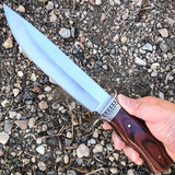 Survival Hunting Camping Fixed Blade Full Tang Bowie Rambo Knife w/ Wood Handle