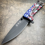 8" Military Shark Head Tactical Spring Assisted Pocket OPEN Folding Knife Blade