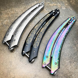 The Barber Balisong Butterfly Knife Straight Razor