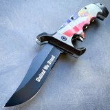 9" Outdoor Hunting Spring Assisted Open Folding Pocket Knife Bowie Style Blade