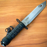 15" Tactical Hunting Rambo Fixed Blade Silver Knife Machete Bowie w Survival Kit