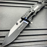 TAC-FORCE Military Spring Assisted Open LED Light Tactical Rescue Pocket Knife