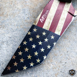 *Custom Engraving* 8.25" Tactical USA FLAG AMERICAN FIXED BLADE Cleaver Razor Hunting Camping Knife