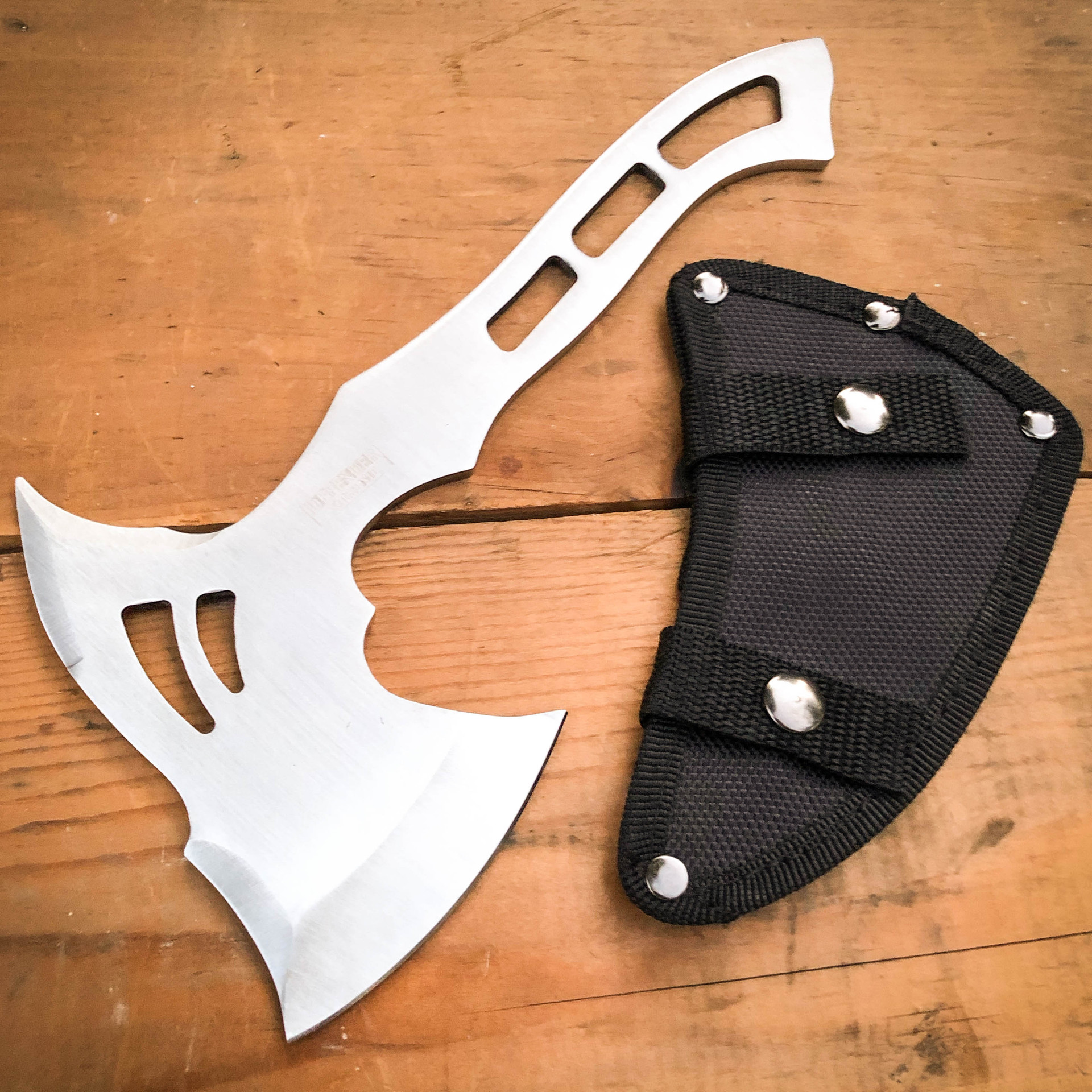 10" Full Tang Stainless Steel Tomahawk Throwing Axe Hatchet Hiking