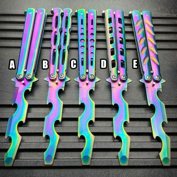 Practice BALISONG METAL BUTTERFLY Assorted Trainer Knife BLADE Bottle