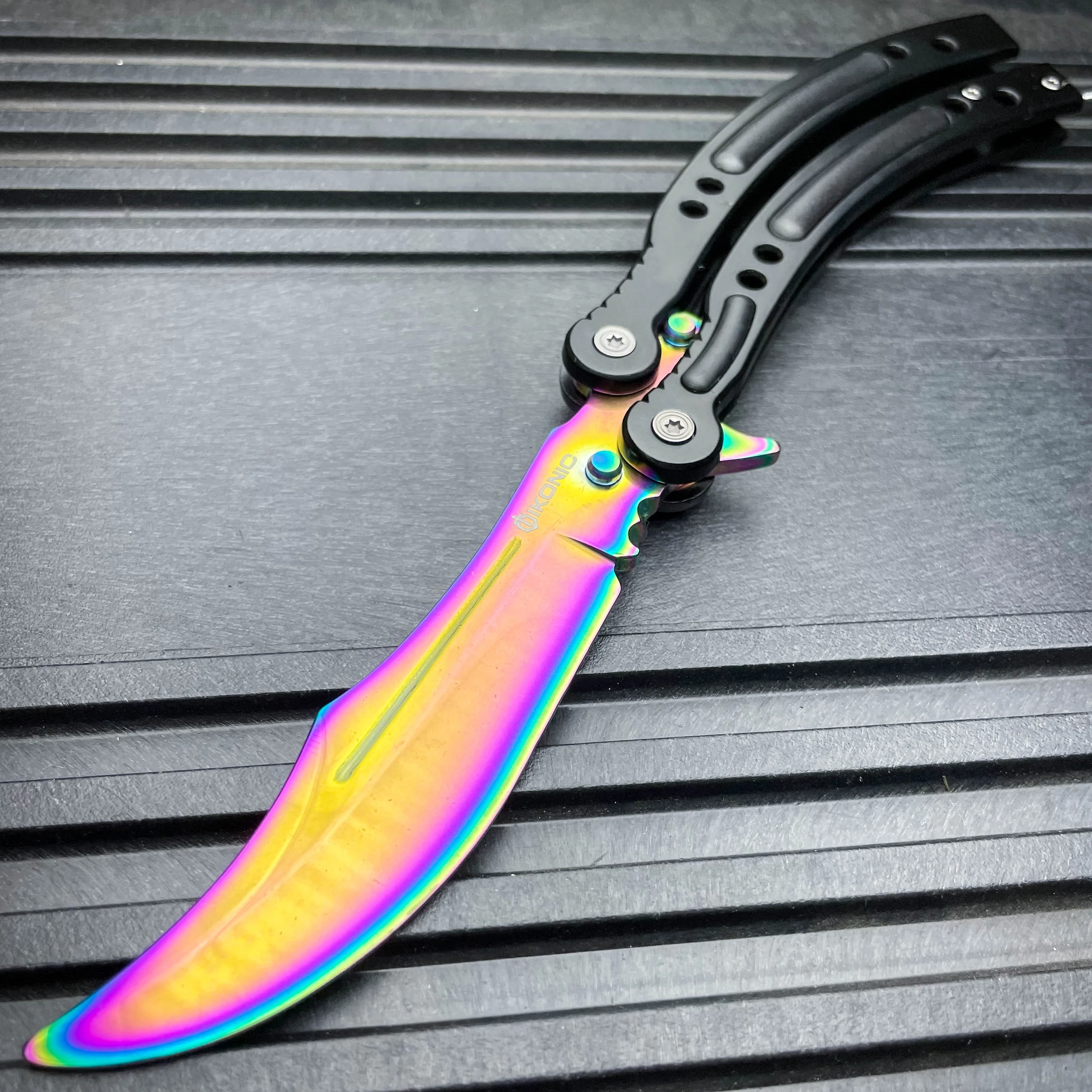 CSGO GOLD Butterfly Slaughter BALISONG Trainer Knife - MEGAKNIFE