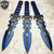 3PC Ninja Tactical Combat Kunai Throwing Knife + Sheath BLUE SET