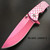8" Ladies Pink HEARTS TACTICAL Combat Spring Assisted Open Pocket Knife Women