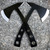 2 PC Black Tactical Axe TWIN Double Blade Head Tomahawk Hatchet Throwing Knife