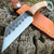 9.5" Hand Forged Ring Seax Carbon Steel Cleaver Hunting Knife Fixed Blade w Wood